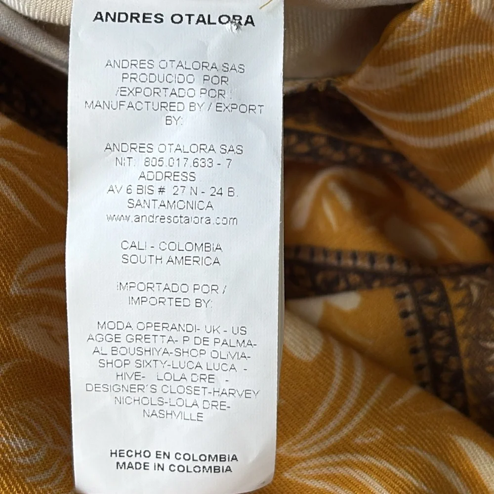 Andres Otalora Abril Asymmetric Pareo Midi Dress Size Orange/Brown Small NWT - Picture 13 of 15